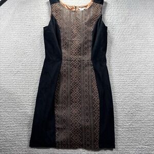 Bar III Black Copper  Geometric Knee Length Sheath Dress Size Medium